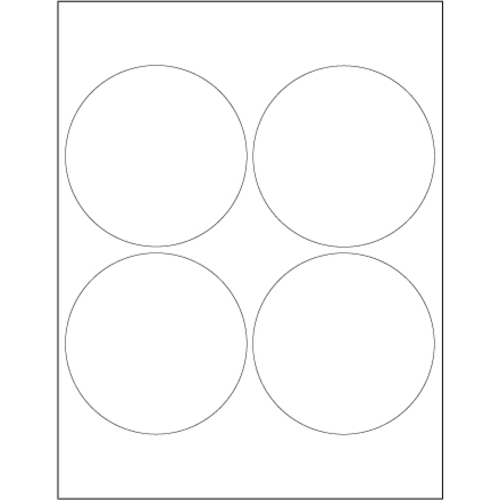 Tape Logic LL148 4 in. White Circle Laser Labels - Pack of 400