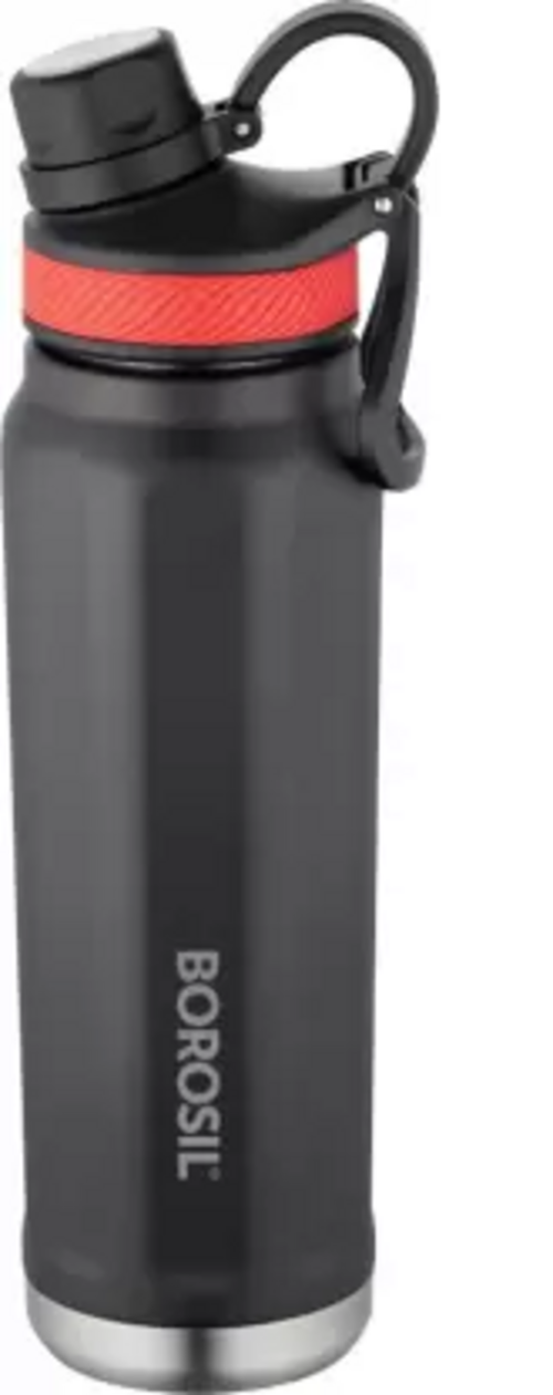 Sportsip 710 ml Bottle  (Pack of 1, Black, Steel)