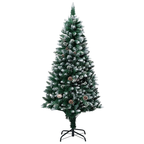 Artificial Christmas Tree with Pine Cones and White Snow 59.1"