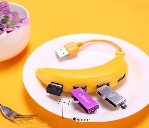 Mini Pc Banana Usb Hub 2.0 High Speed 4 Port