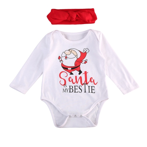 Babies Xmas 2 PCS Bodysuit Clothing Set Outfits