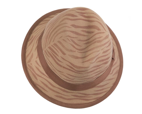 Animal print winter felt winter fedora hat
