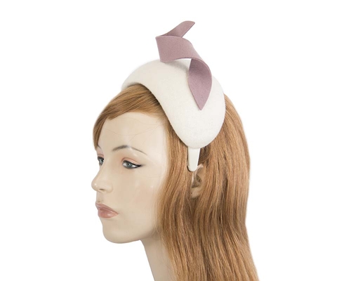 Wide cream & pink designers headband