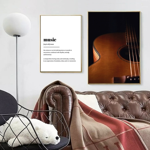 Acoustic Guitar Photos Wall Art Realistic