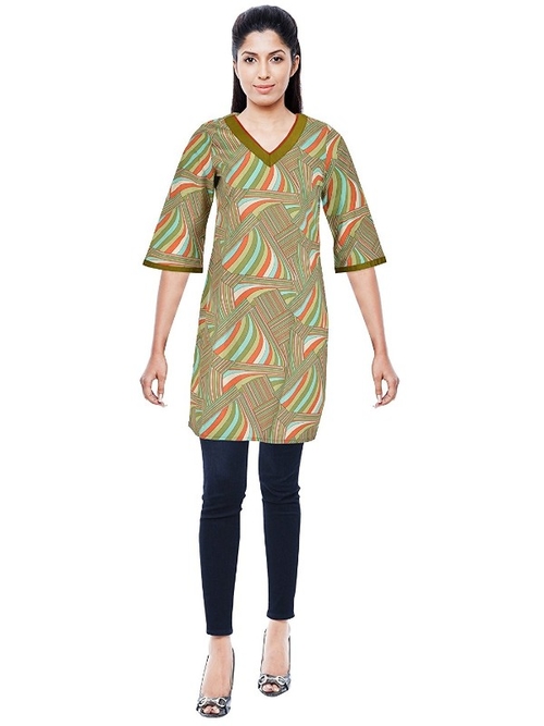 Multicolor Printed Casual Women’s Short Kurta