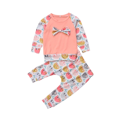 Baby Cartoon Sloth Clothes Set Newborn Kids Baby