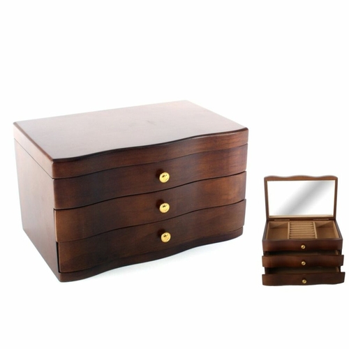 Jewelry box DKD Home Decor 27 x 18 x 16 cm Brown MDF Wood
