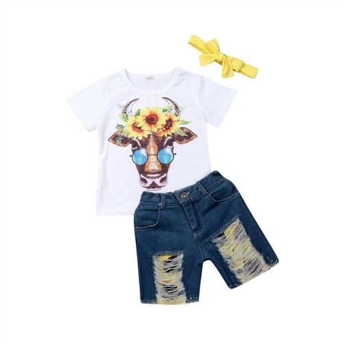 3PCS Kid Baby Boy Girl Clothes Sets 1 6Y Cartoon