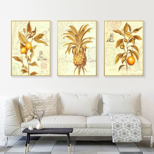 American Painting Golden Flower Wall Art