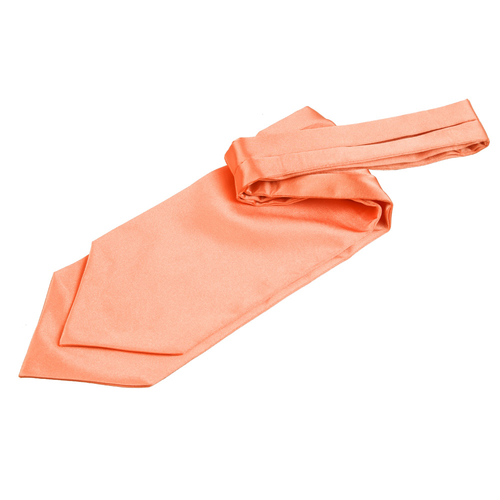 Plain Satin Self-Tie Cravat - Coral