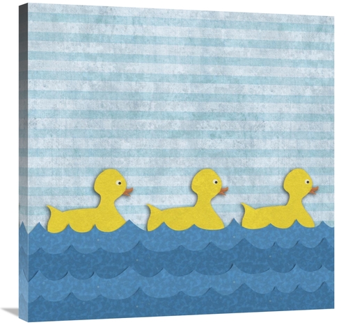 Global Gallery GCS-388519-3030-142 30 x 30 in. Ducks - Three Baby Duck