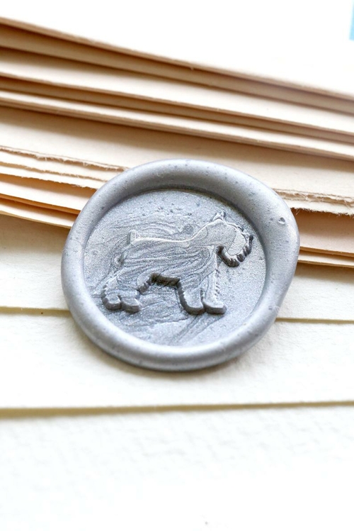 Schnauzer Wax Seal Stamp /dog wax seal Stamp kit /Custom Sealing Wax