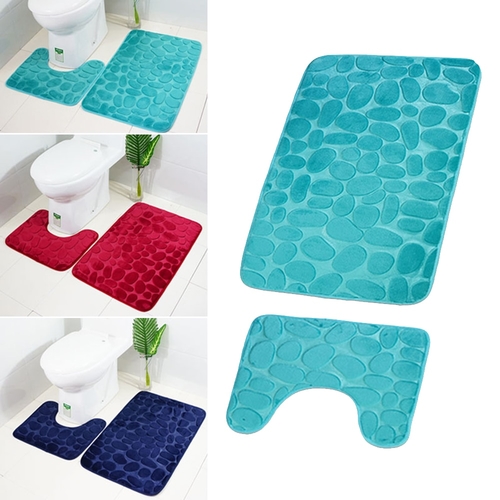 DIDIHOU 2pcs/set Solid Color Non slip Bathroom