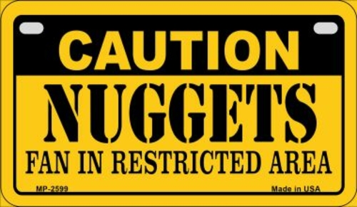 Smart Blonde MP-2599 7 x 4 in. Caution Nuggets Fan Area Novelty Metal 