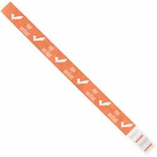 Tyvek WR102OR 0.75 x 10 in. Orange Age Verified Wristbands - Case of 5