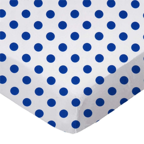 SheetWorld Fitted Cradle Sheet - 100% Cotton Woven - Royal Polka Dots,