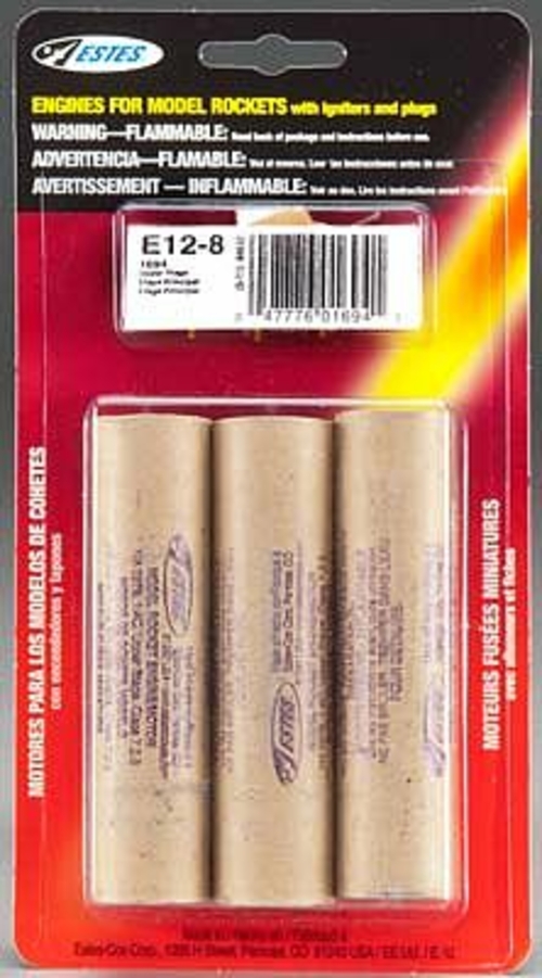 Estes EST1694 24 mm E12-8 Model Rocket Haz