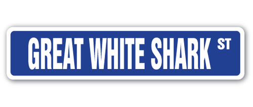 SignMission A-24-SS-Great White Shark 6 x 24 in. Great White Shark Alu