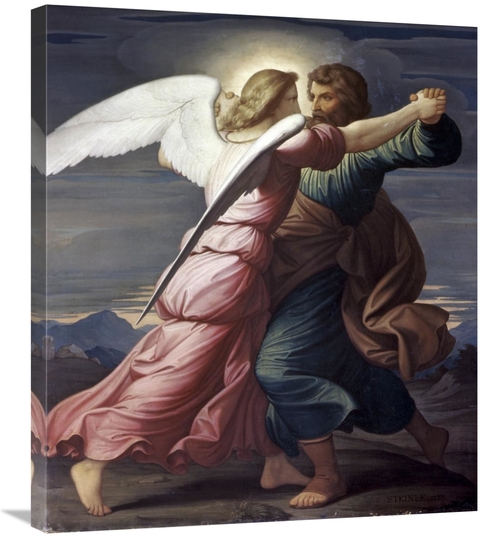 Global Gallery GCS-283339-30-142 30 in. Jacob Wrestles with an Angel A