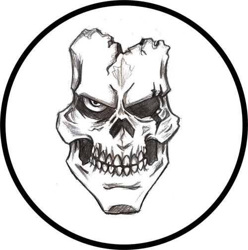 3 Inch Cloth Patch Skull Face Mean