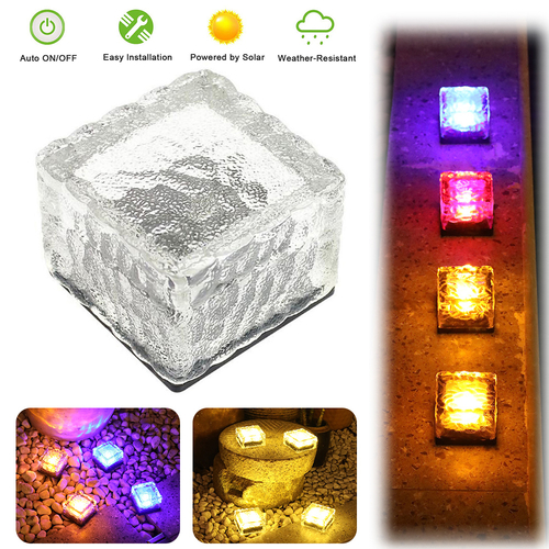 Changeable Solar Glass Brick Light With Remoter