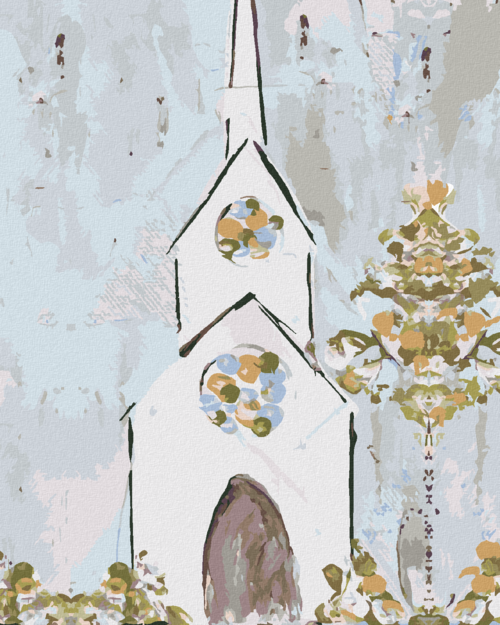 Paint by Numbers - WHITE PAINTED CHURCH (HALEY BUSH)