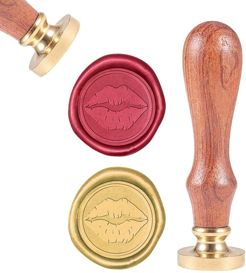 Sealing Wax Stamps Lip Pattern Retro Wood Stamp Wax Seal