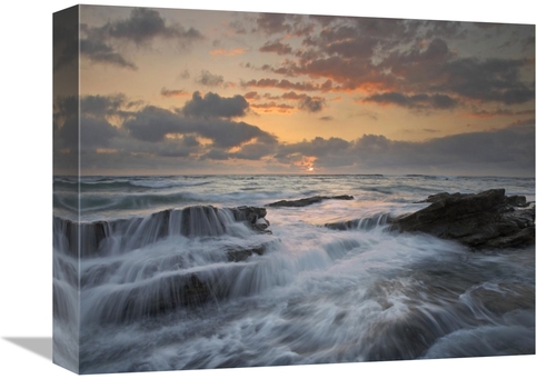 Global Gallery GCS-452251-1216-142 12 x 16 in. Waves Breaking on Rocks