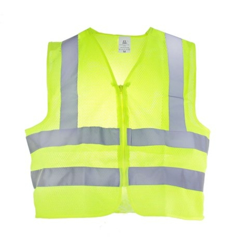 TR Industrial TR88006 Neon Yellow High Visibility Front Zipper Mesh Sa