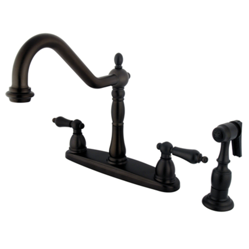 Kingston Brass KB1755ALBS 8 in. Center Kitchen Faucet with Brass Spray