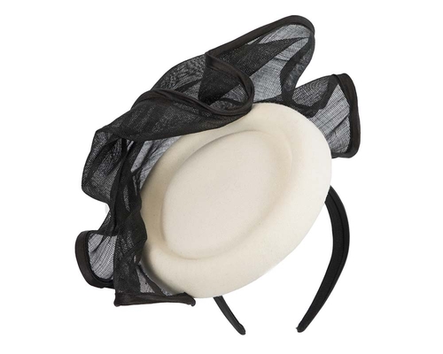 Bespoke cream & black winter racing fascinator