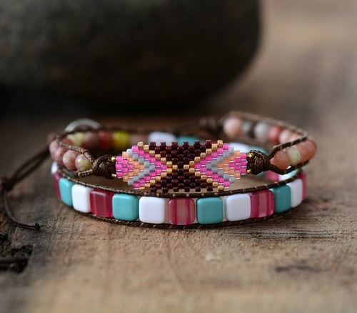 Bohemia Bracelet Women Colorful Seed Beads Plastic