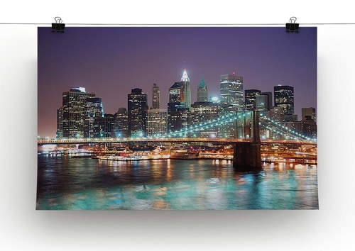 Manhattan skyline with skyscrapers over Hudson River Canvas Print or