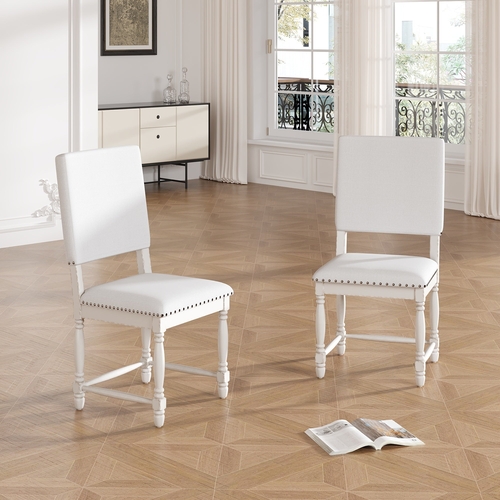 Vintage Traditional 2-Piece Upholstered Dining Chairs with Padded