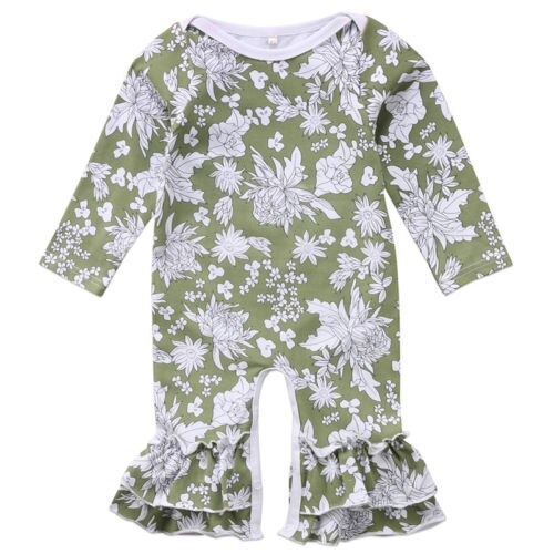 Newborn Baby Girls Floral Cotton Long Sleeve