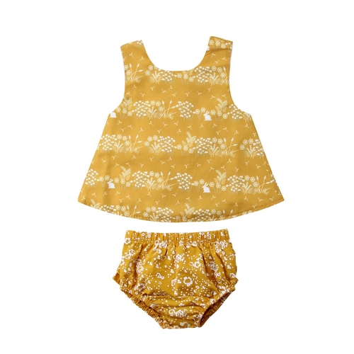 2PCS Toddler Baby Kids Girl Sleeveless Crop Top