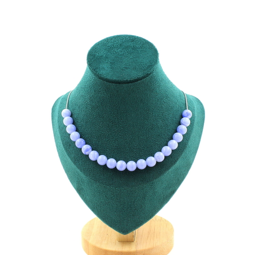 Blue Agate crazy lace 20 bead necklace 8 mm