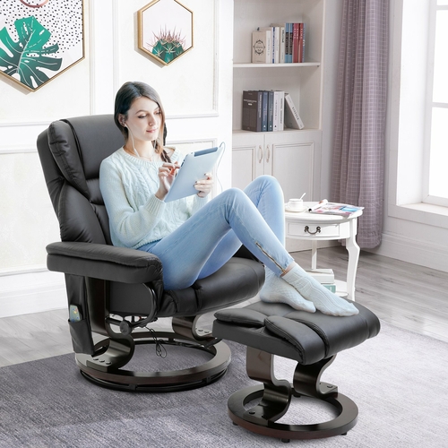 HOMCOM Massage Sofa Recliner Chair with Footrest 10 Vibration Point