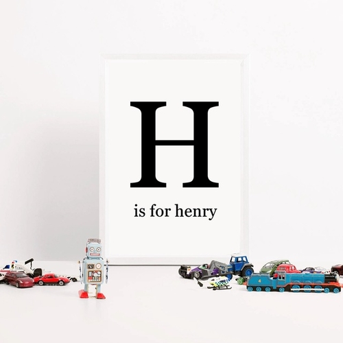 Personalised Baby Name Letter Canvas Art Print