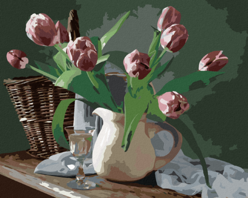 Paint by Numbers - TULIPS IN A PITCHER