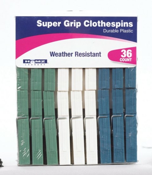 Homz 1220215 Plastic Clothes Pins - 36 Count - pack of 4