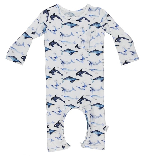 I Whaley Love You - Doodalou Bamboo Baby Romper - 3 - 6 Months