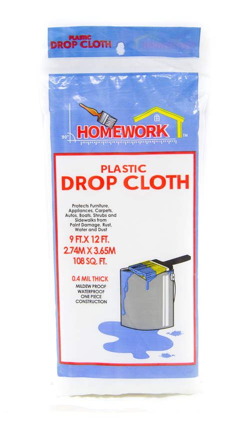 Economy Grade Drop Cloth - Plastic 12' x 9'