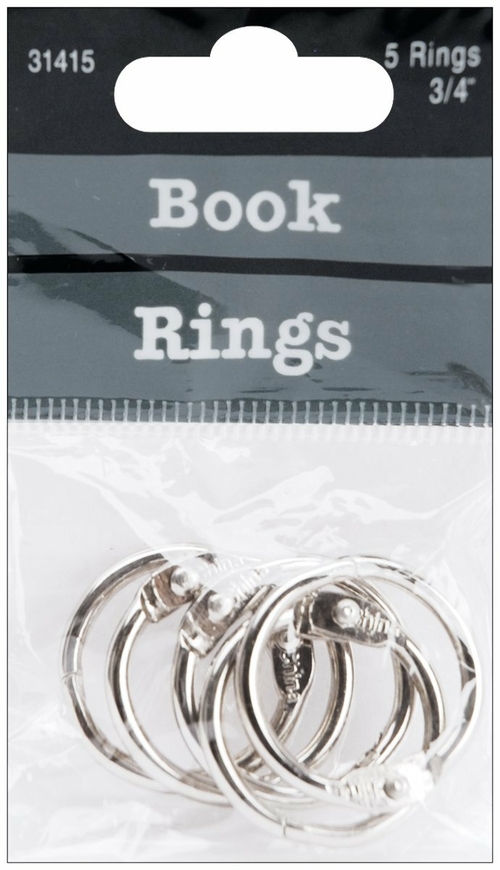 Baumgartens Book Rings 3/4 5 Pack CHROME (31415)