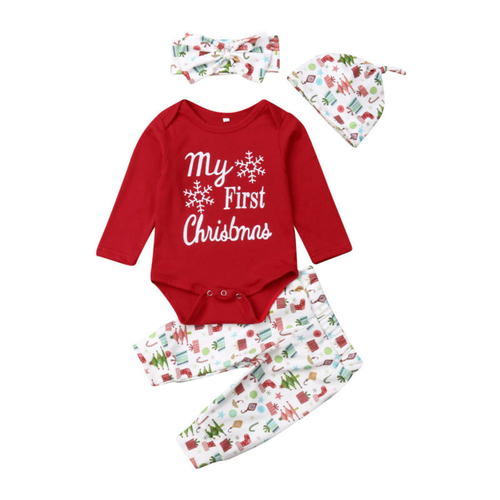 4PCS Newborn Infant Baby Boy Girl Christmas