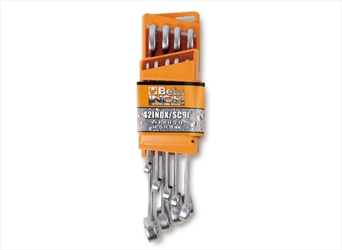 Beta Tools 000420387 42-INOX-SC9 Combination Wrenches Plus Support- Se