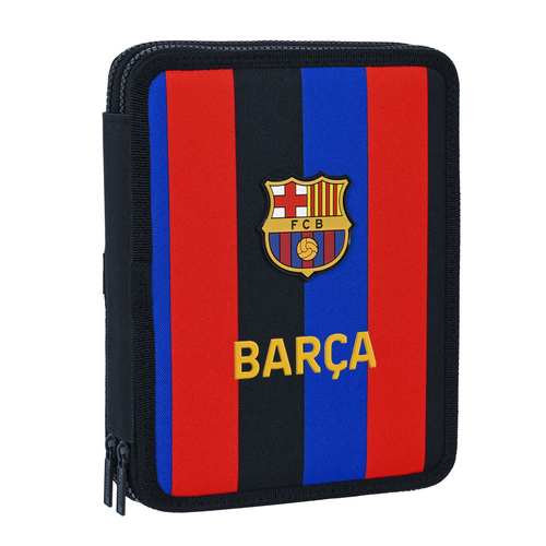 Double Pencil Case F.C. Barcelona Maroon Navy Blue (56 Pieces)