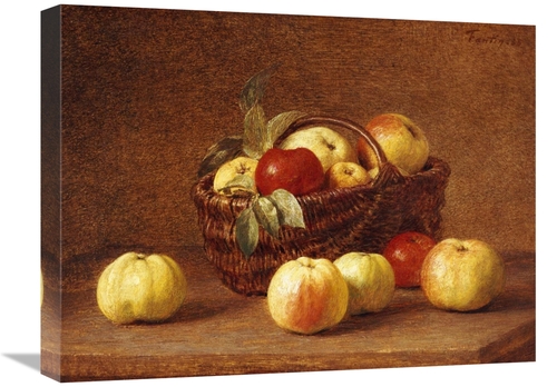 Global Gallery GCS-266302-22-142 22 in. Apples in a Basket on a Table 