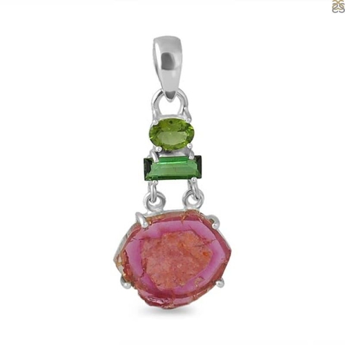 Tourmaline Slice Pendant Artificial