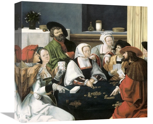 Global Gallery GCS-278226-16-142 16 in. Card Players Art Print - Lucas